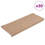 VIDAXL Tapis d'escalier auto-adhesifs 30 pcs beige 65x24,5x3,5 cm