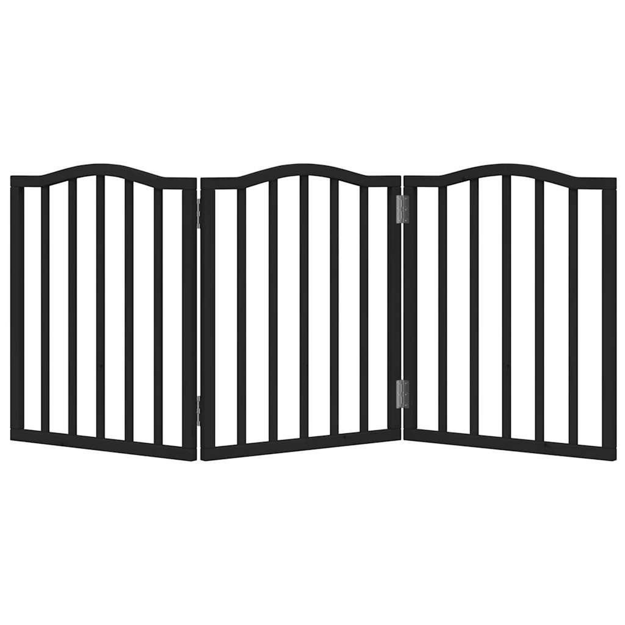 Voir la diapositive 4 : VIDAXL Barriere pour chien pliable 3 panneaux noir bois de peuplier