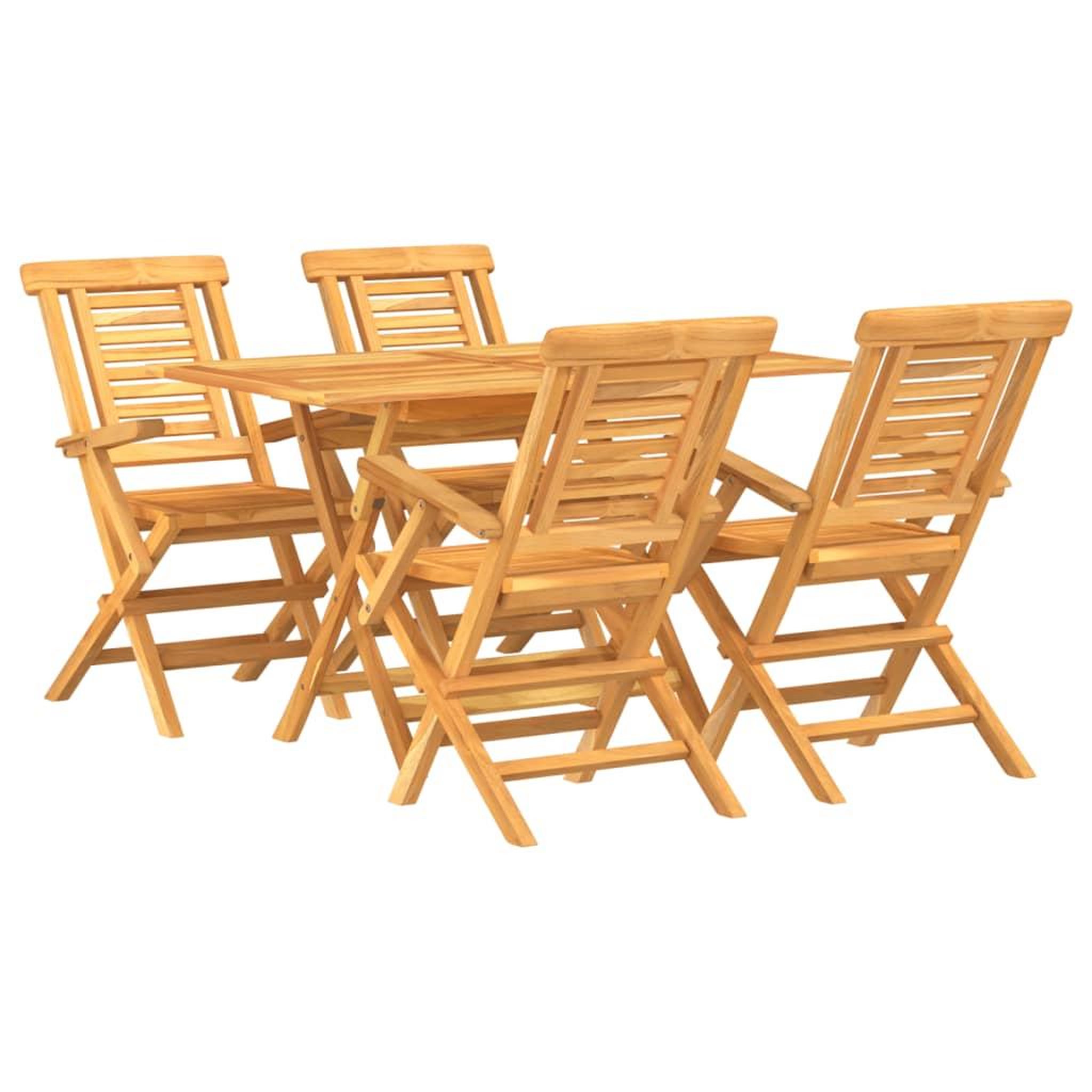 Voir la diapositive 2 : VIDAXL Ensemble a manger de jardin 5 pcs Bois de teck massif