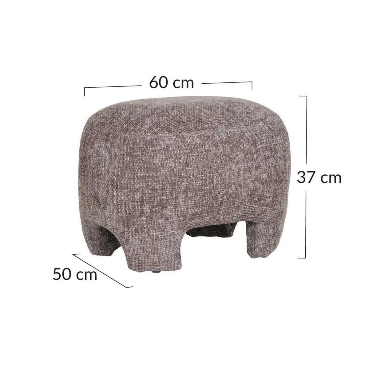 LISA DESIGN Olbia - pouf - en tissu texturé