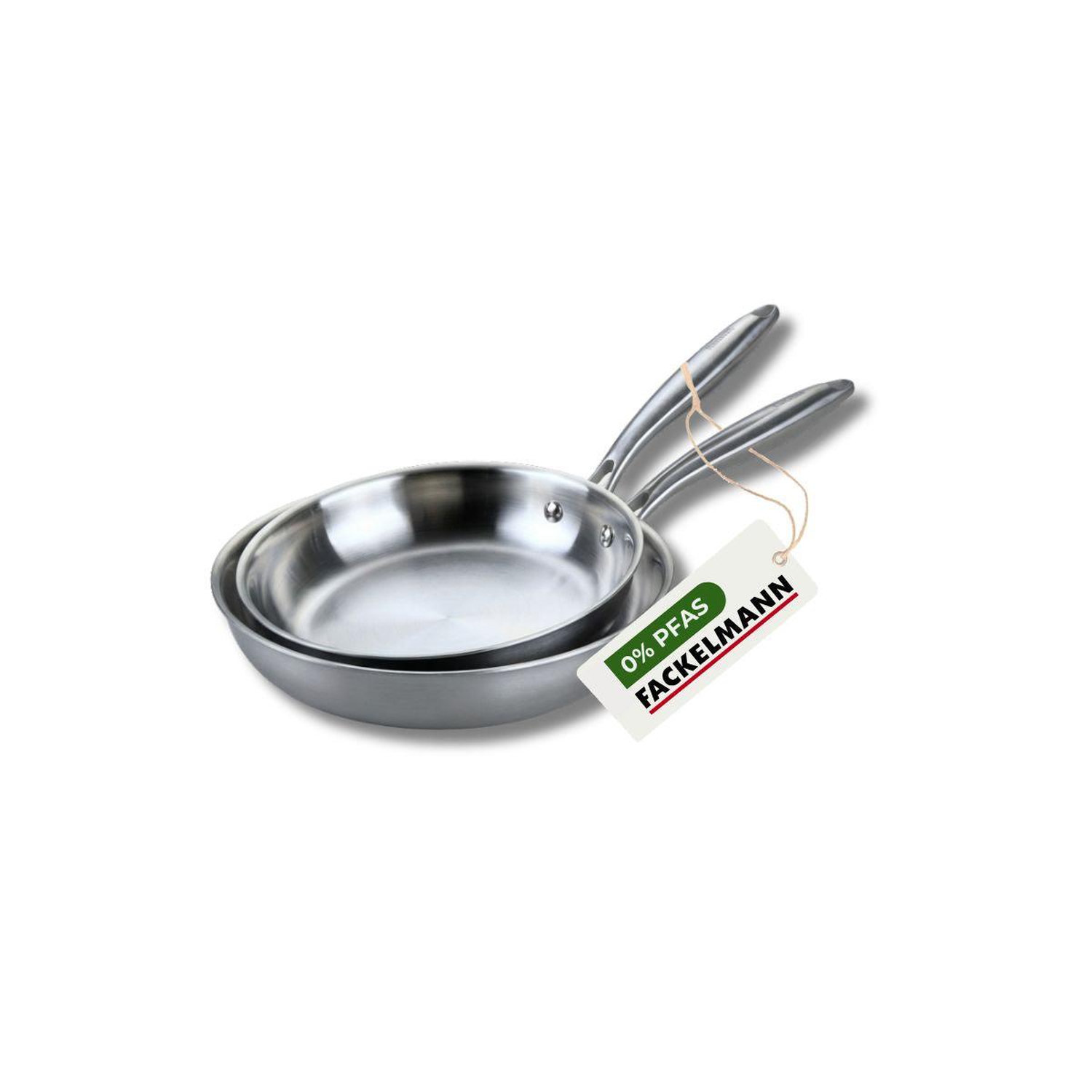 Lot de 2 poêles de cuisson 2024 cm en inox sans PFAS Fackelmann Vita3