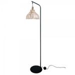 MARKET24 Lampadaire DKD Home Decor Noir Métal Marron Rotin (40 x 40 x 160 cm)