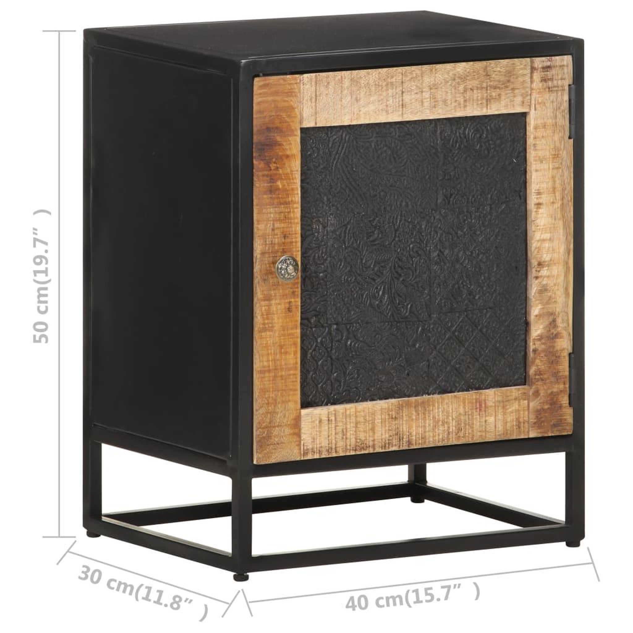 Voir la diapositive 6 : VIDAXL Table de chevet 40x30x50 cm bois de manguier brut