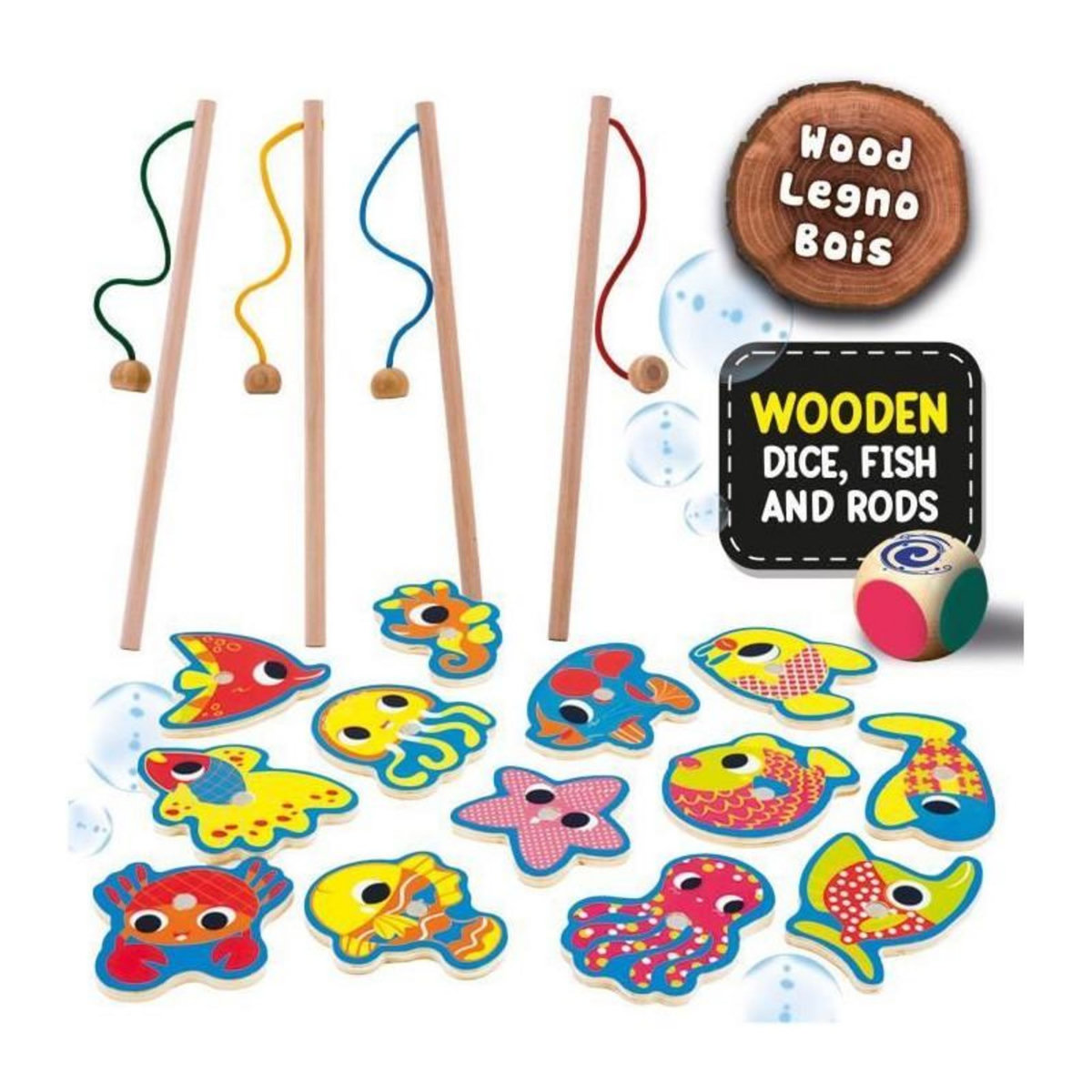 LISCIANI GIOCHI Magnetic Fish Fun - jeu d'apprentissage en bois - basé sur la méthode Montessori - LISCIANI