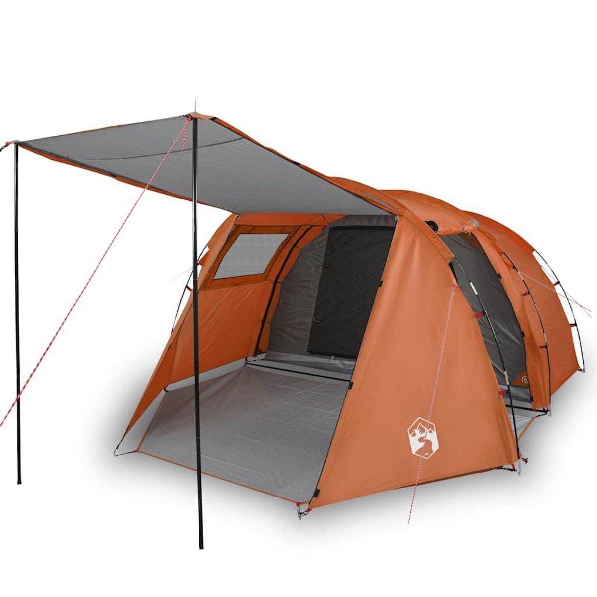 VIDAXL Tente de camping tunnel 4 personnes gris et orange impermeable