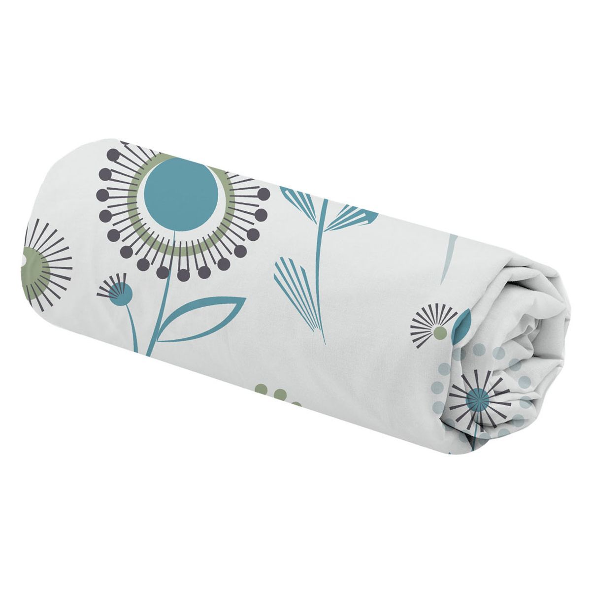 Drap housse fantaisie en microfibre motif floral PIO 