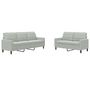 Voir la diapositive 2 : VIDAXL Ensemble de canapes 2 pcs avec coussins Gris clair Velours