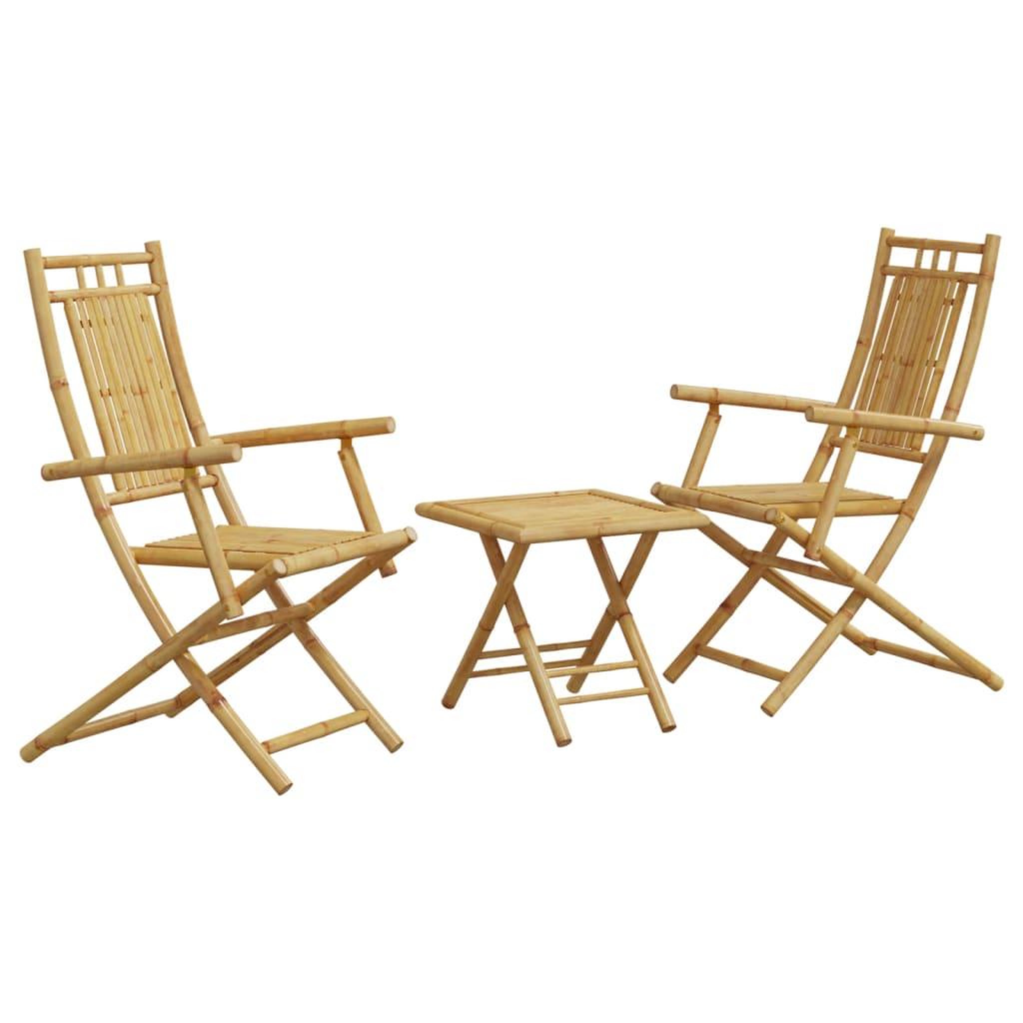 Voir la diapositive 2 : VIDAXL Ensemble de bistro 3 pcs bambou