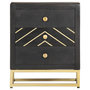 Voir la diapositive 2 : VIDAXL Table de chevet Noir et dore 40x30x50cm Bois de manguier massif