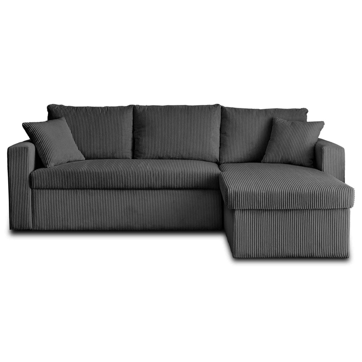 BEST MOBILIER Cyrus - canapé d'angle réversible 4 places - convertible avec coffre - en velours côtelé