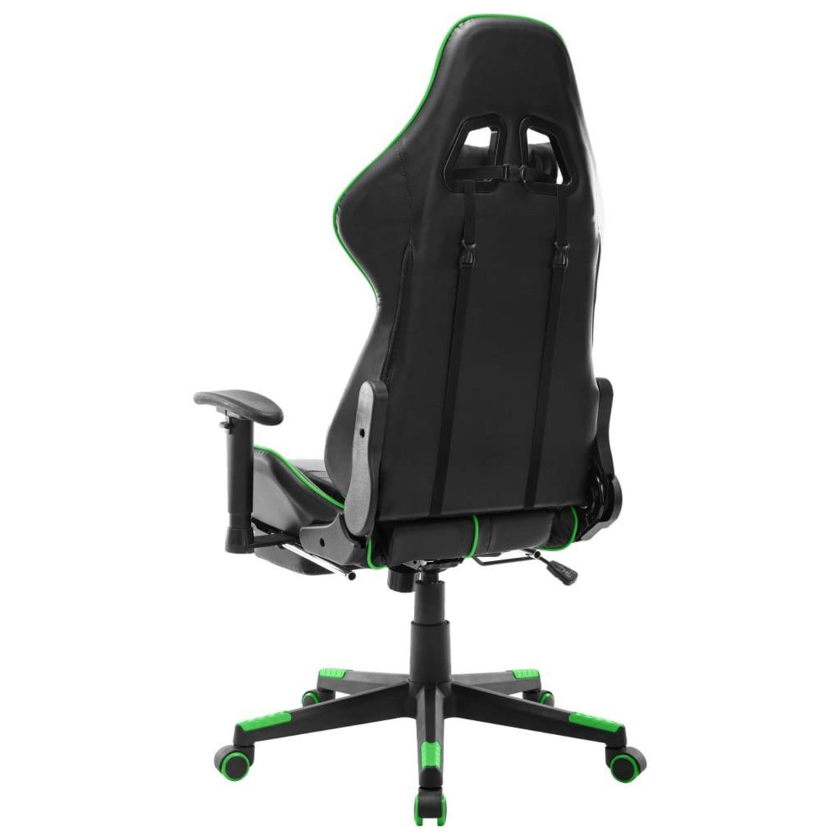 VIDAXL Chaise de jeu avec repose-pied Noir et vert Cuir artificiel