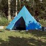 Voir la diapositive 3 : VIDAXL Tente de camping tipi 4 personnes bleu impermeable