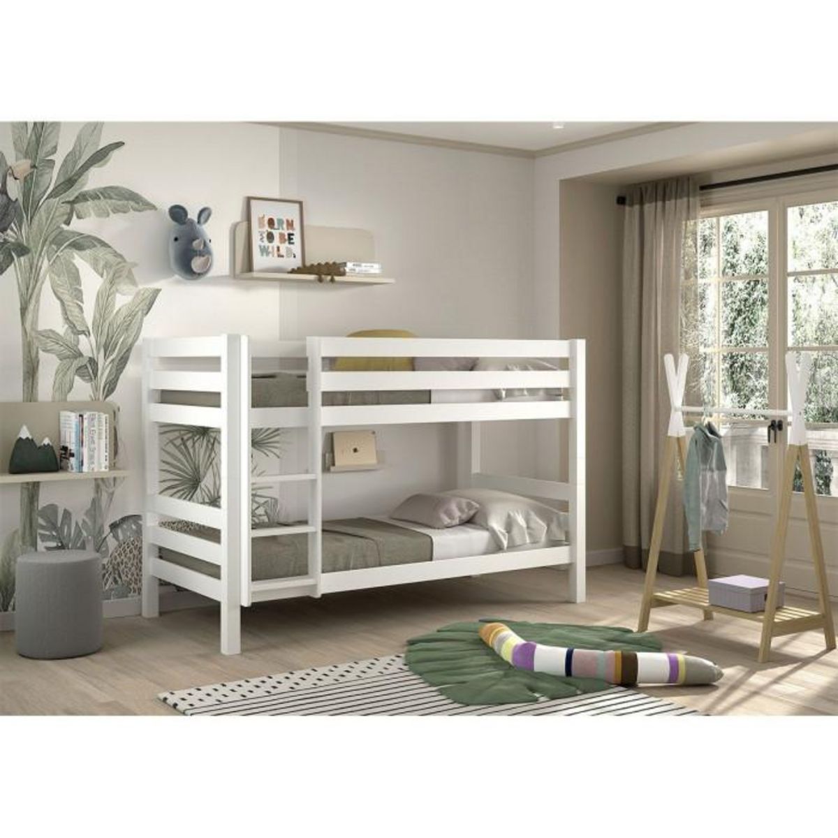 Paris Prix Lit Enfant Superposé  Pino  90x200cm Blanc