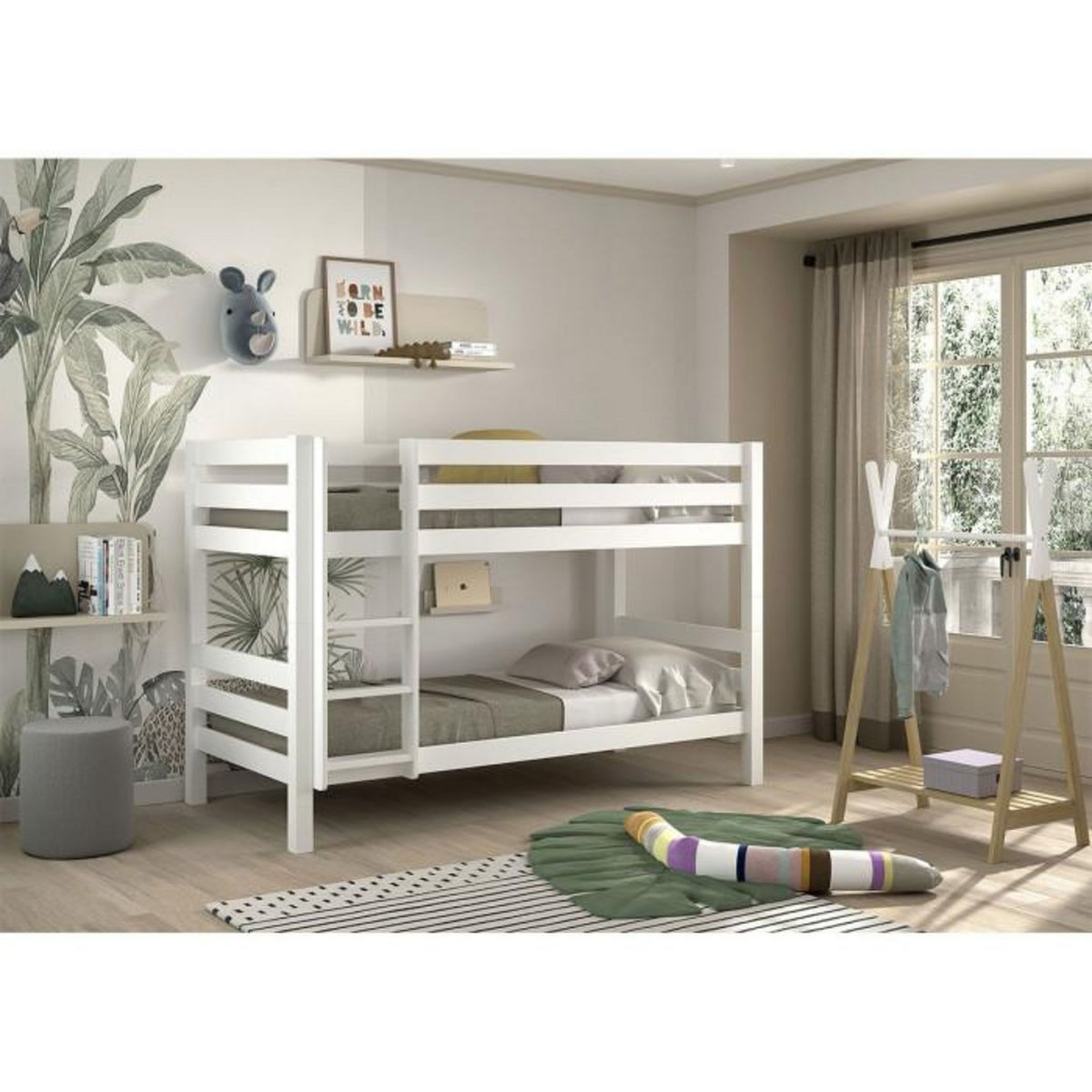 Paris Prix Lit Enfant Superposé  Pino  90x200cm Blanc