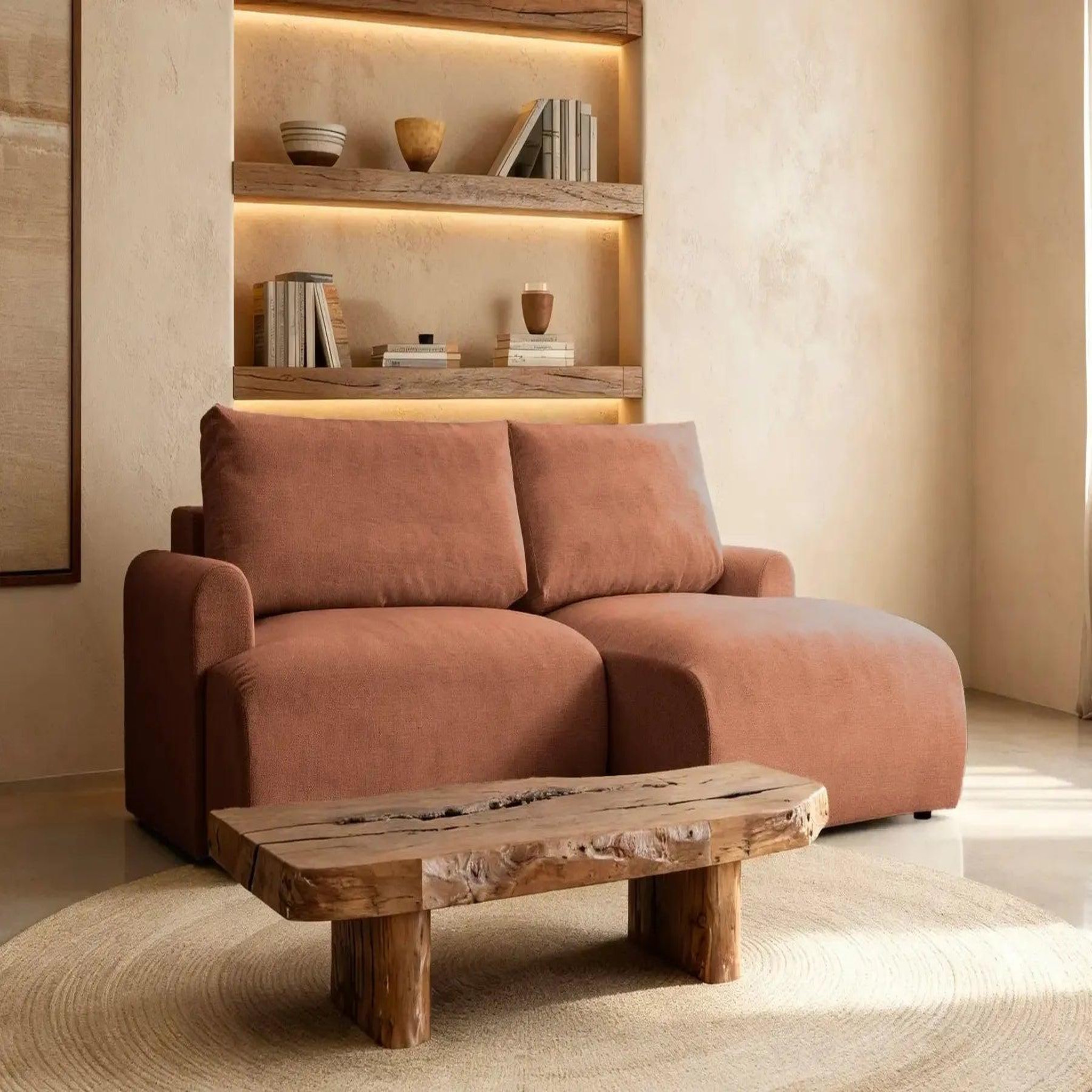 Voir la diapositive 2 : CASANOVA PARIS Raphaelle - canapé d'angle convertible tissu lisse 4 places droit