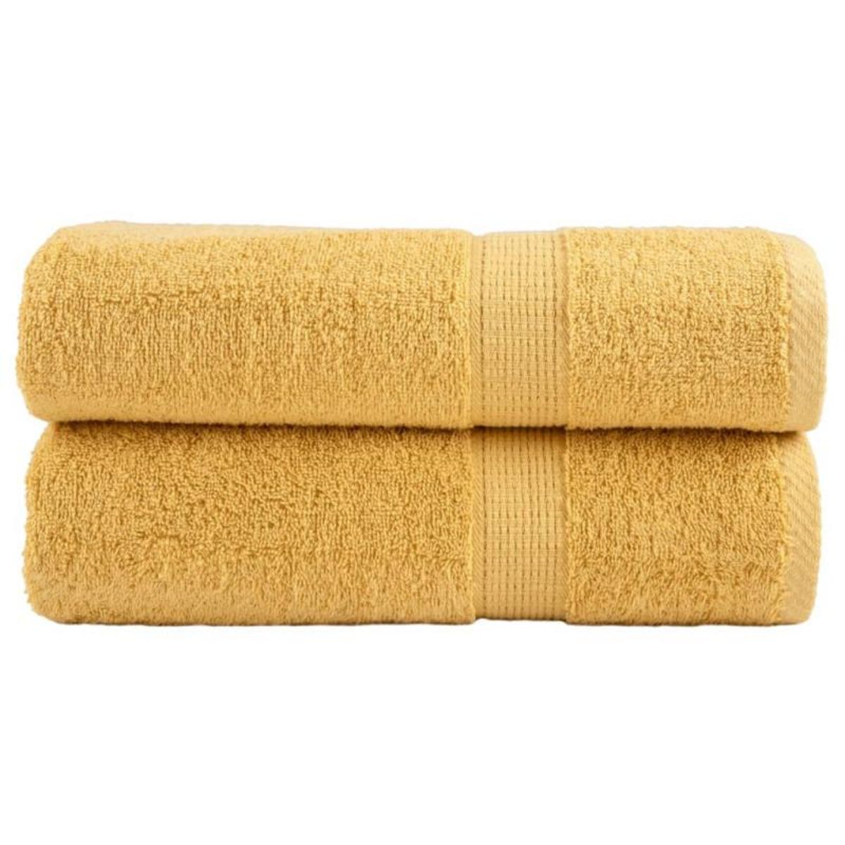 VIDAXL Essuie mains de qualité supérieure SOLUND 2 pcs doré 600 g m²