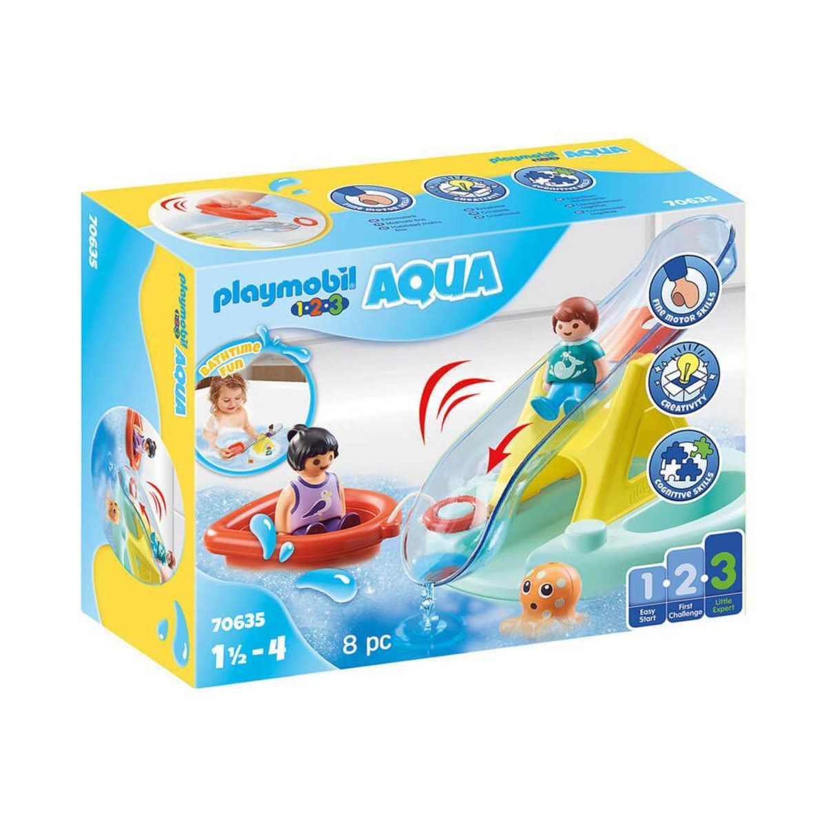 PLAYMOBIL Playmobil 70635 1.2.3 Aqua : Ilôt avec  toboggan aquatique