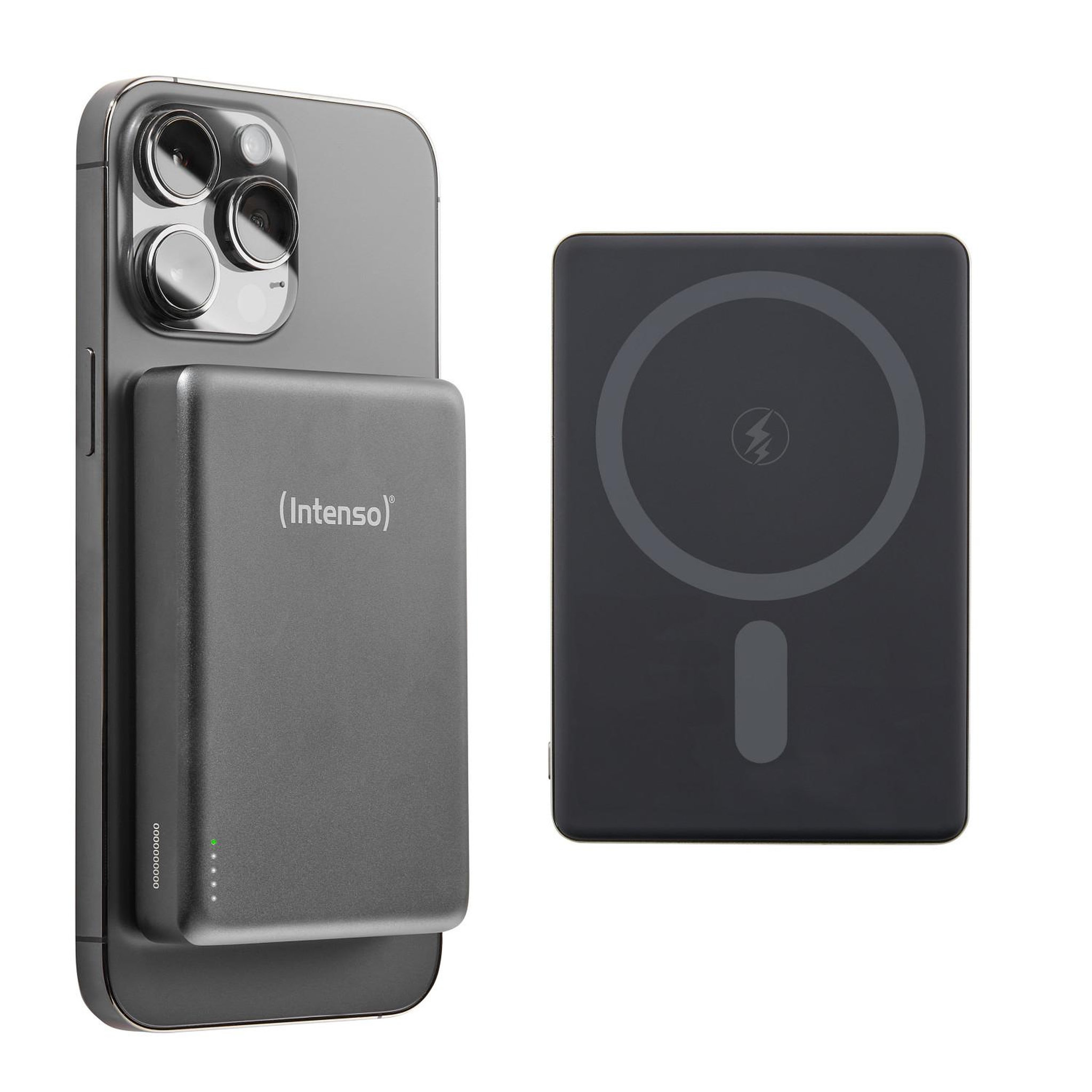 Intenso Intenso batterie externe magnétique mw10000 10000 mah – compatible magsafe, charge sans fil 15w, usb-c pd 20w, pour iphone & android – testée en allemagne – gris