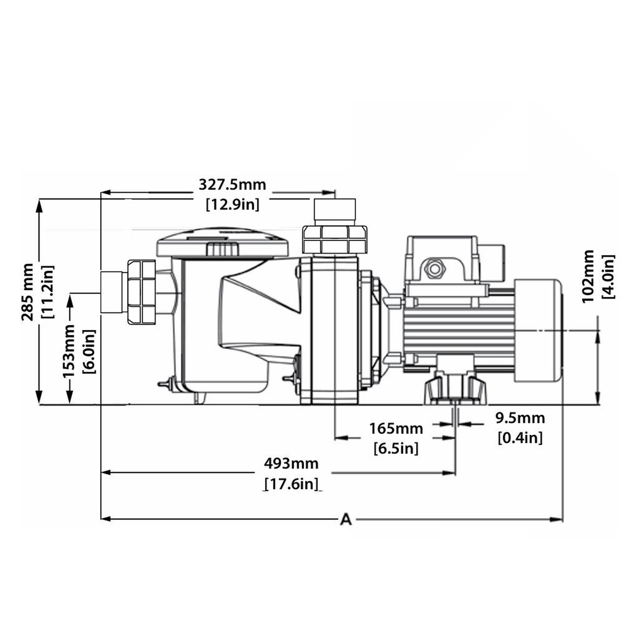 Voir la diapositive 2 : Pentair Pompe à filtration 3/4 cv, 12m3/h mono - ffl-071
