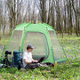 Voir la diapositive 2 : OUTSUNNY Tente de camping familiale 6 personnes montage instantanée Pop-up 4 fenêtres 2 portes dim. 320L x 320l x 176H cm fibre verre polyester vert gris