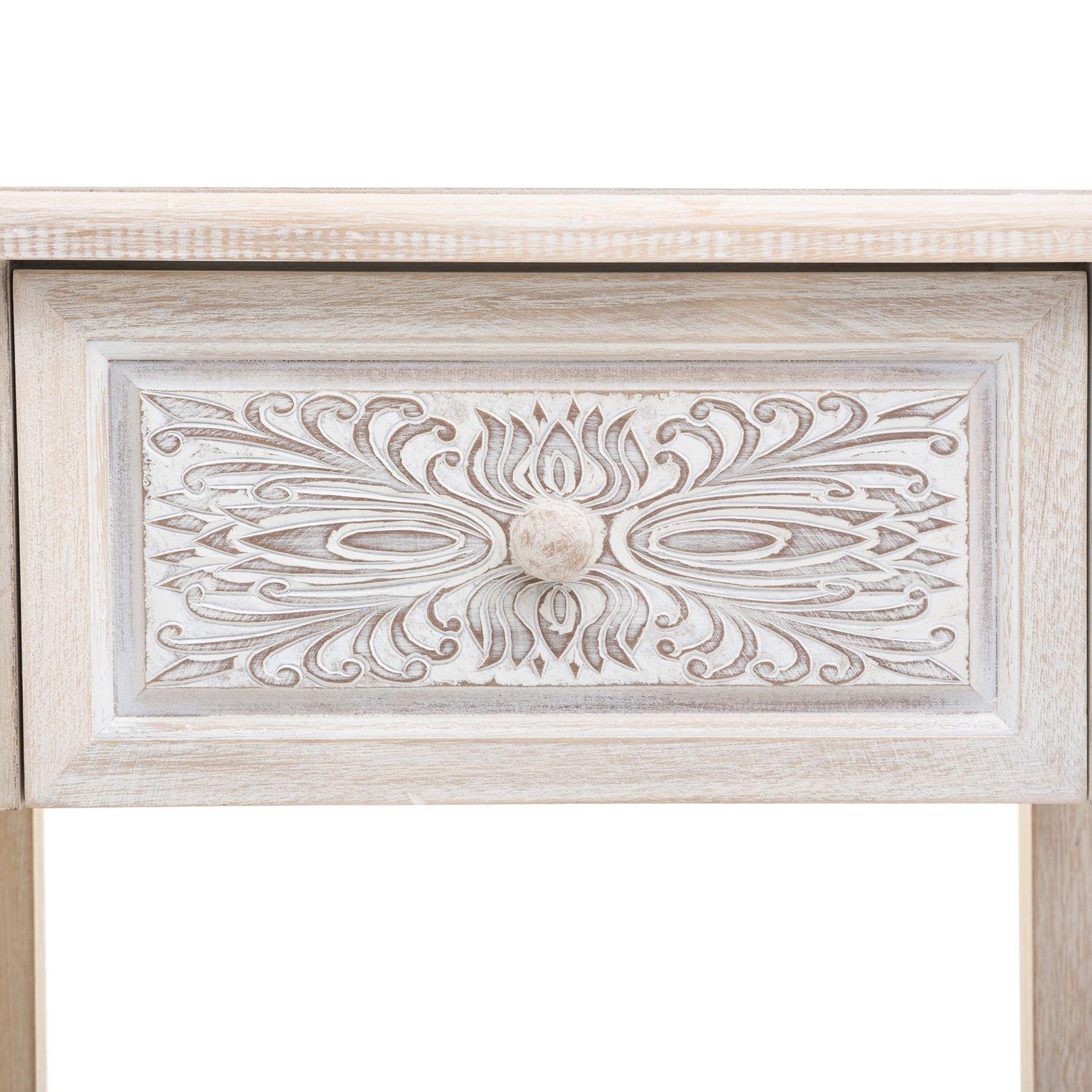 Voir la diapositive 4 : ATMOSPHERA Table de chevet hina 1 tiroir - hauteur 67,5 cm - bois blanchi