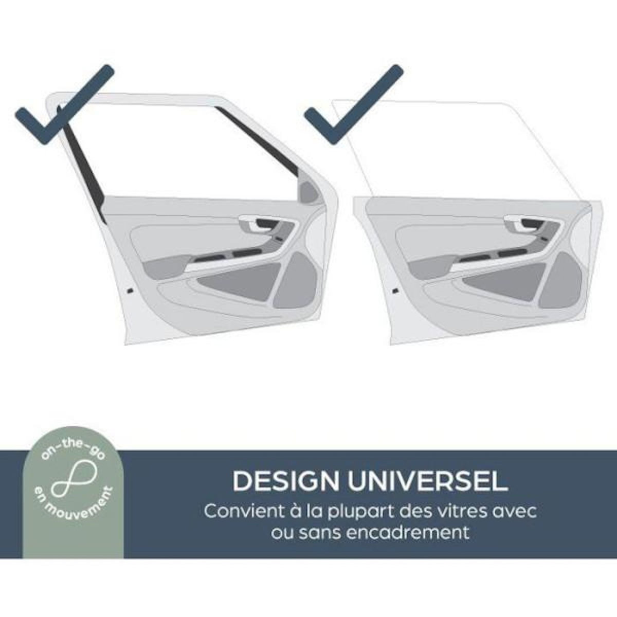 MARKET24 Pare-soleil pour bébé - DREAMBABY - 2 pieces de chaussettes de fenetre en maille - Protection contre le soleil et la chaleur