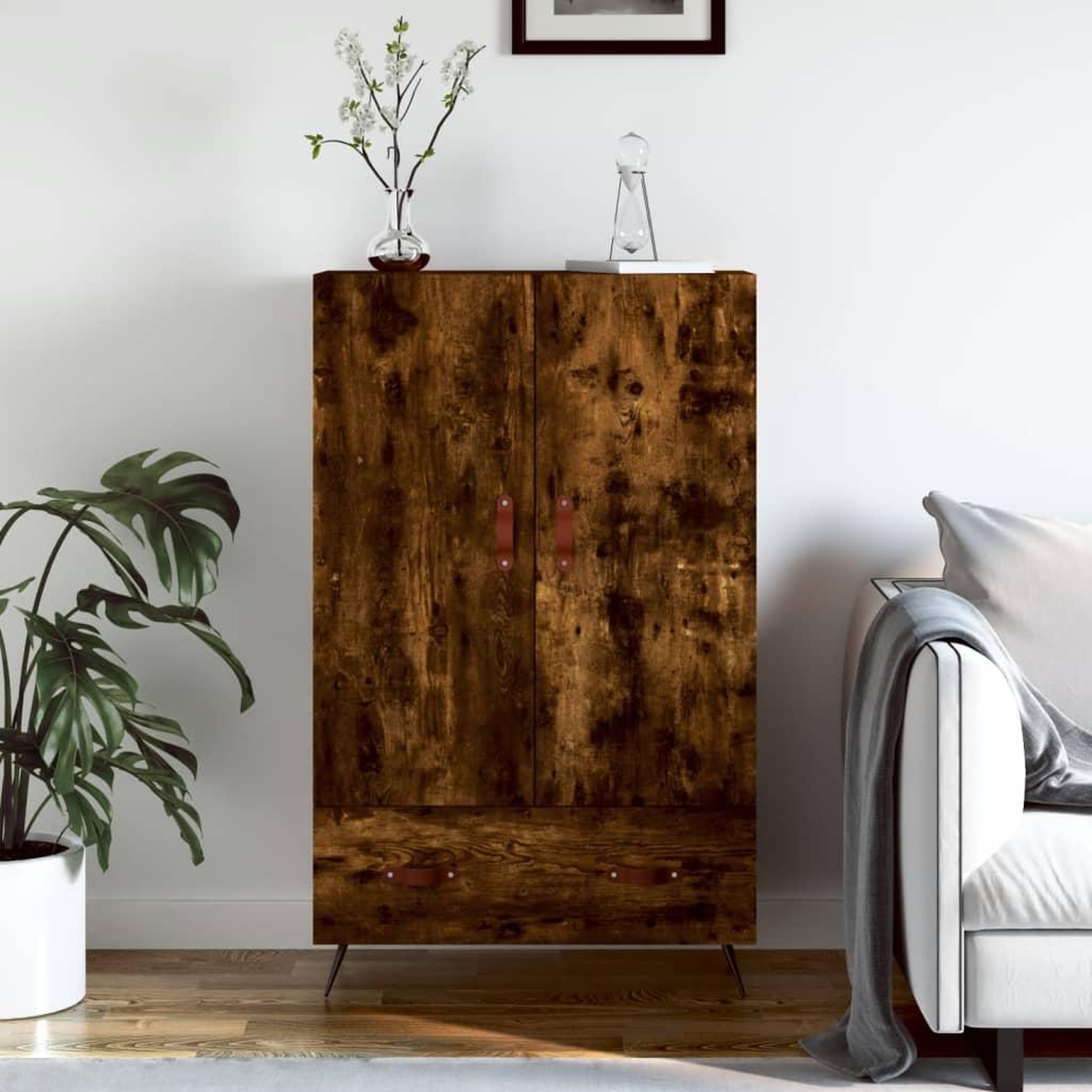 VIDAXL Buffet haut chene fume 69,5x31x115 cm bois d'ingenierie