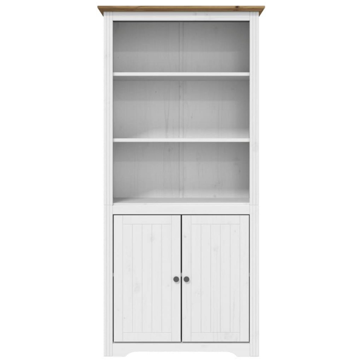 VIDAXL Bibliotheque BODO blanc and marron 82x40x173 cm bois massif pin