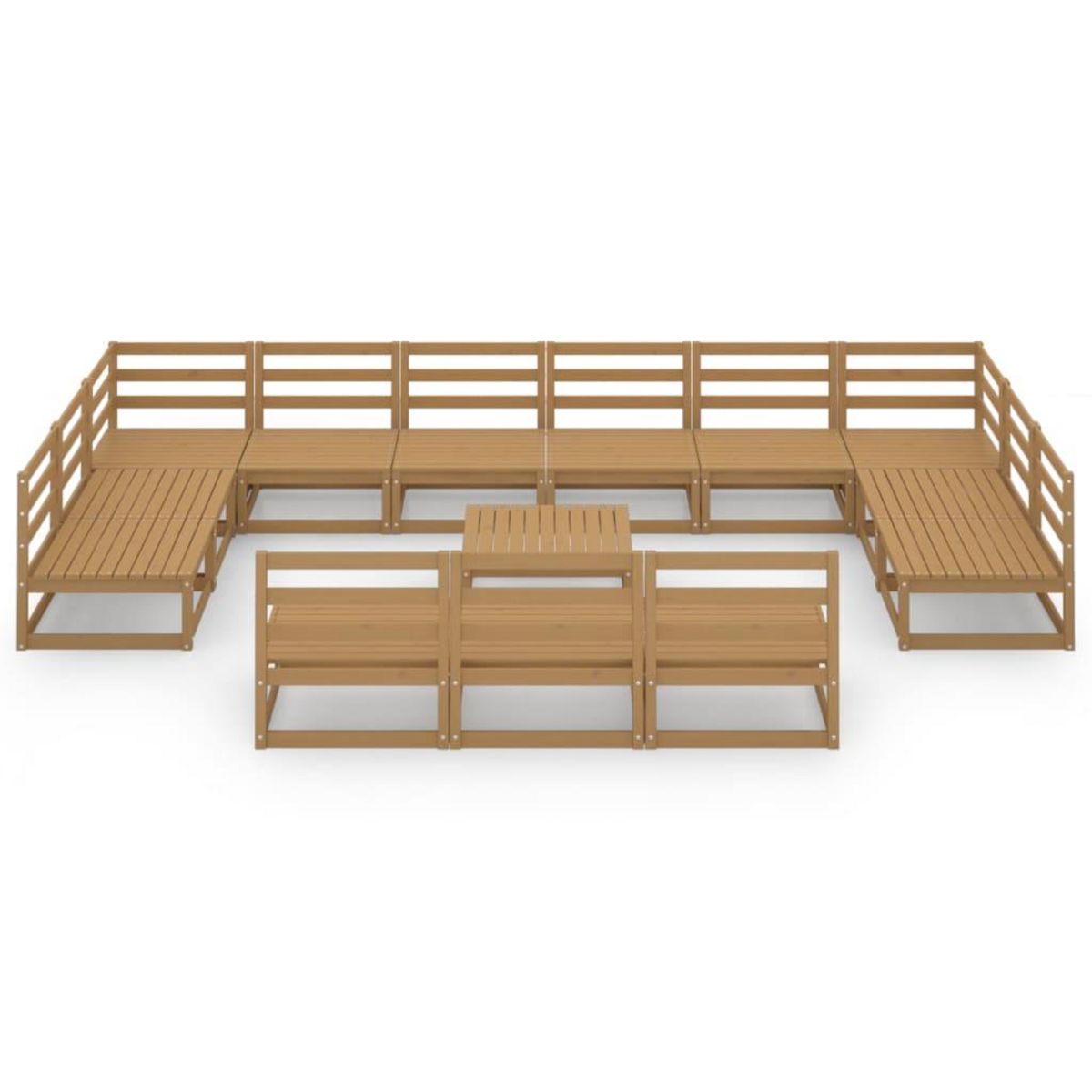 VIDAXL Salon de jardin 14 pcs bois de pin massif