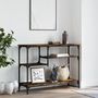 Voir la diapositive 3 : VIDAXL Table console avec etageres chene fume 100x35x75 cm