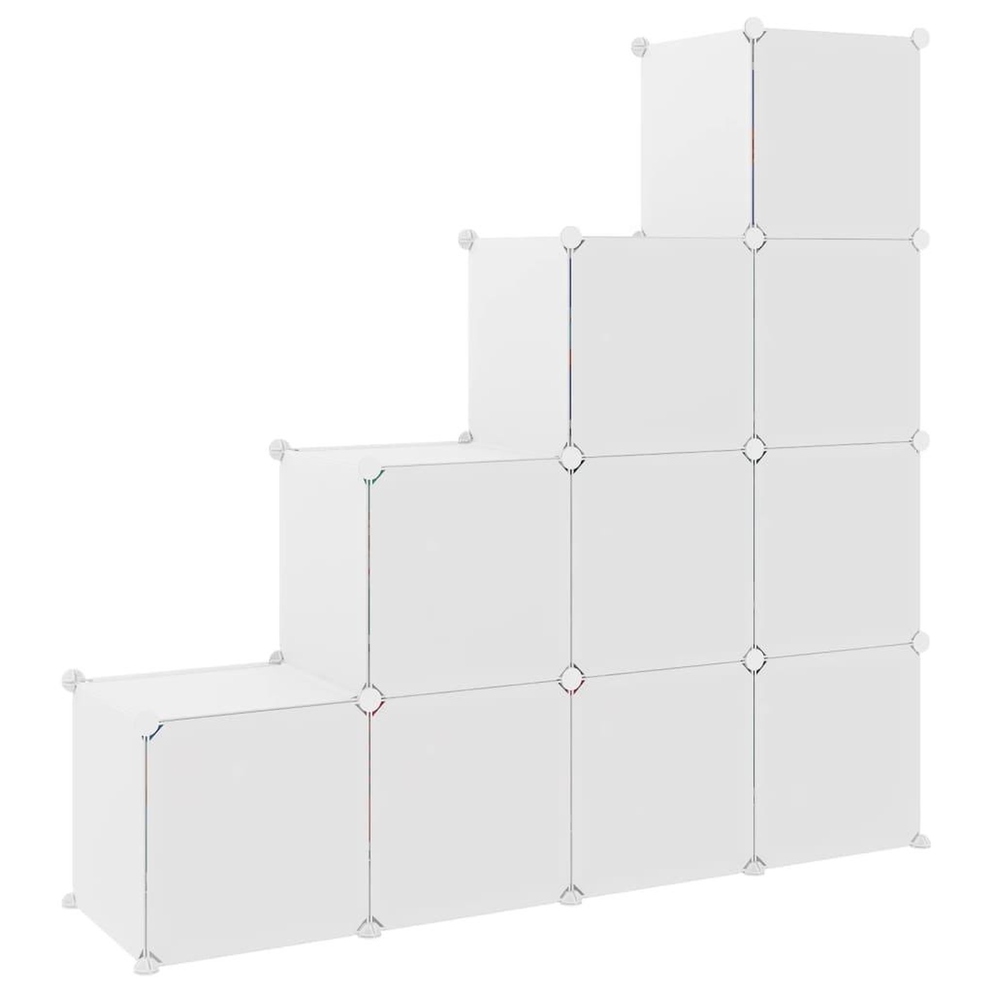 Voir la diapositive 5 : VIDAXL Armoire de rangement pour enfants avec 10 cubes Blanc PP