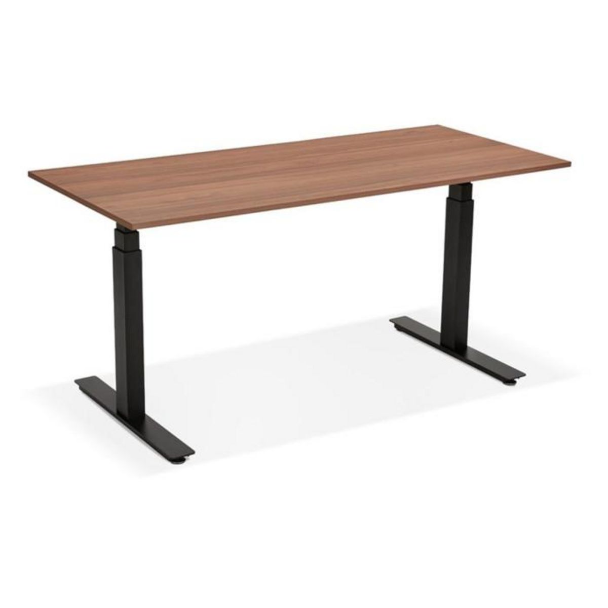Paris Prix Bureau Ergonomique Réglable  Électrique  160cm Noyer & Noir