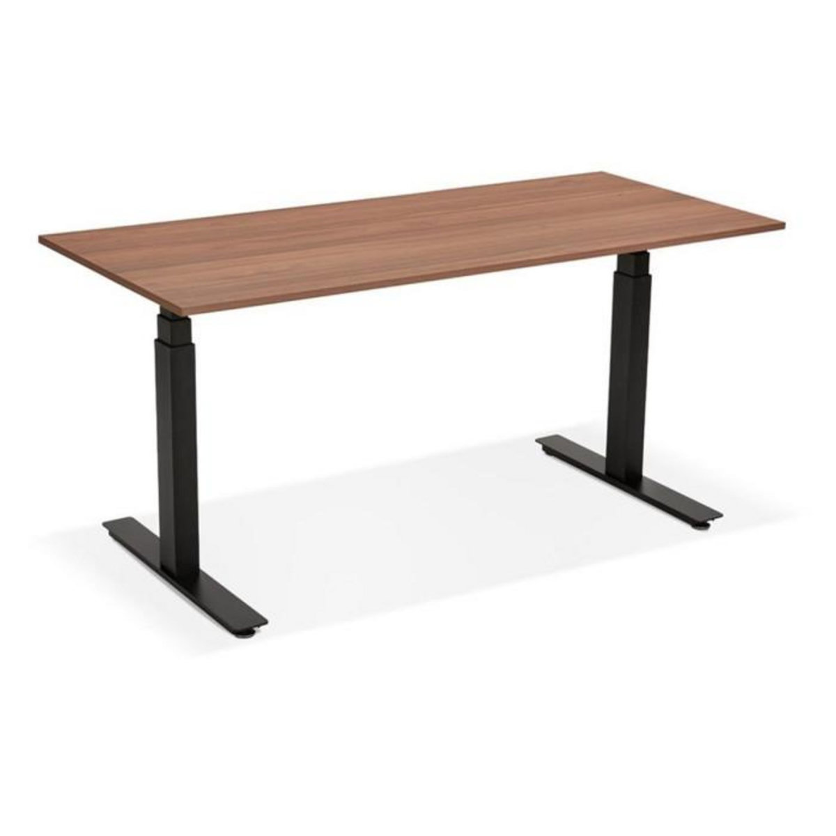 Paris Prix Bureau Ergonomique Réglable  Électrique  160cm Noyer & Noir