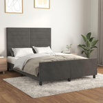 VIDAXL Cadre de lit sans matelas gris fonce 140x200 cm velours