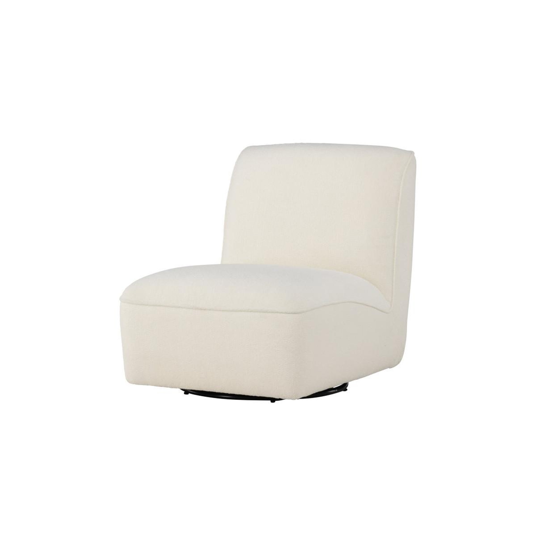 Voir la diapositive 4 : Paris Prix Fauteuil design en tissu bouclette  my  88cm blanc