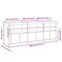 Voir la diapositive 6 : VIDAXL Buffet avec lumieres LED sonoma gris 181,5x37x67 cm