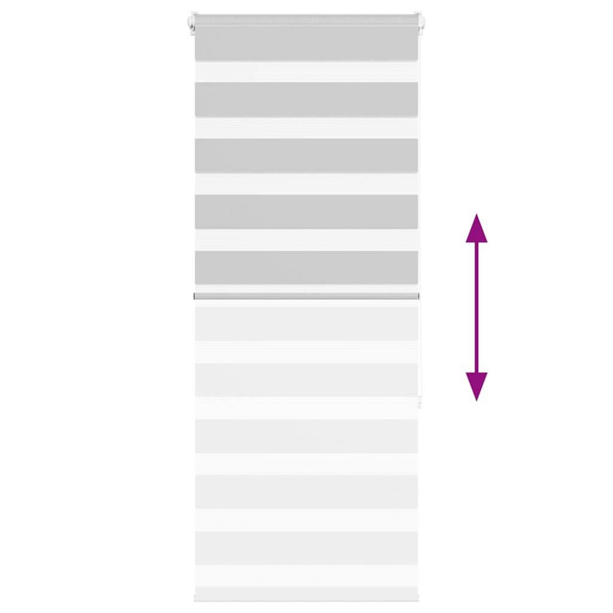 VIDAXL Store zebre gris clair largeur du tissu 55,9 cm polyester