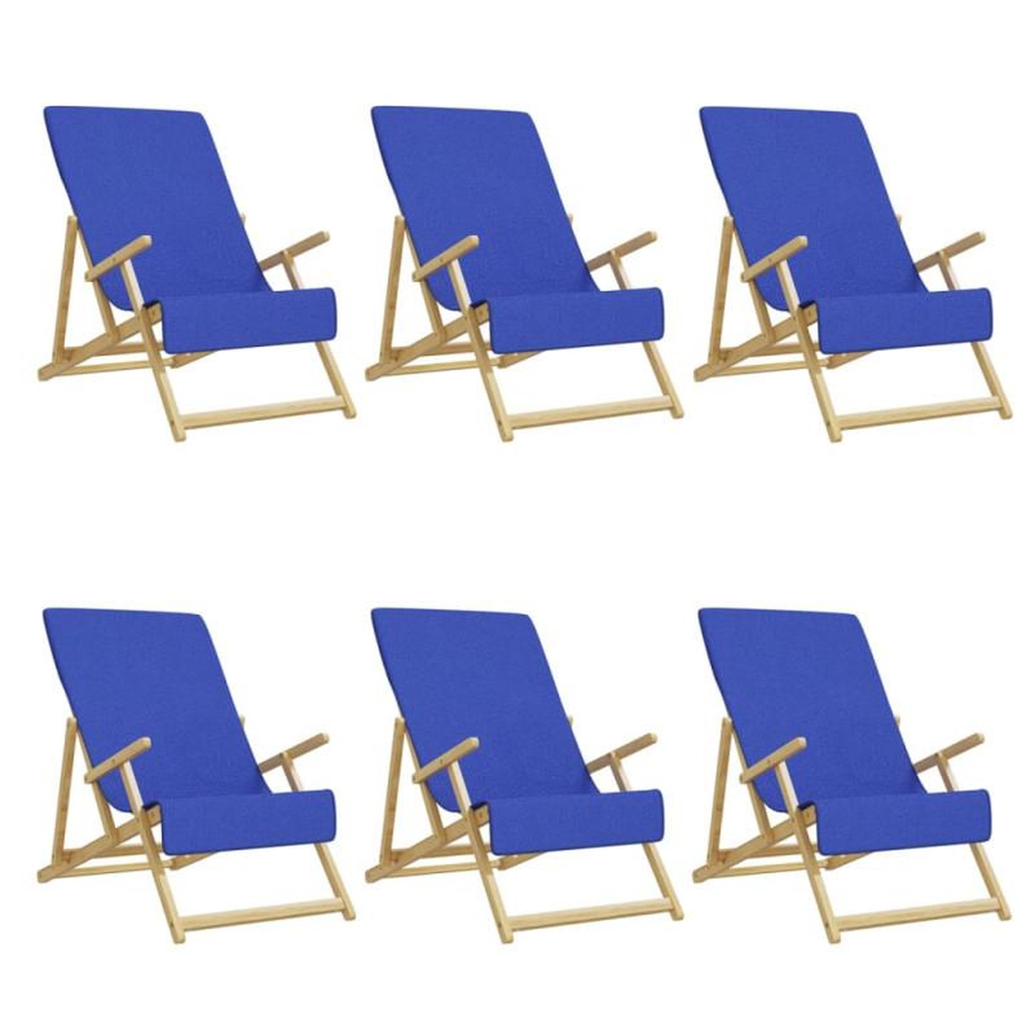 Voir la diapositive 2 : VIDAXL Serviettes de plage 6 pcs bleu royal 60x135 cm tissu 400 GSM