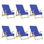 Voir la diapositive 2 : VIDAXL Serviettes de plage 6 pcs bleu royal 60x135 cm tissu 400 GSM