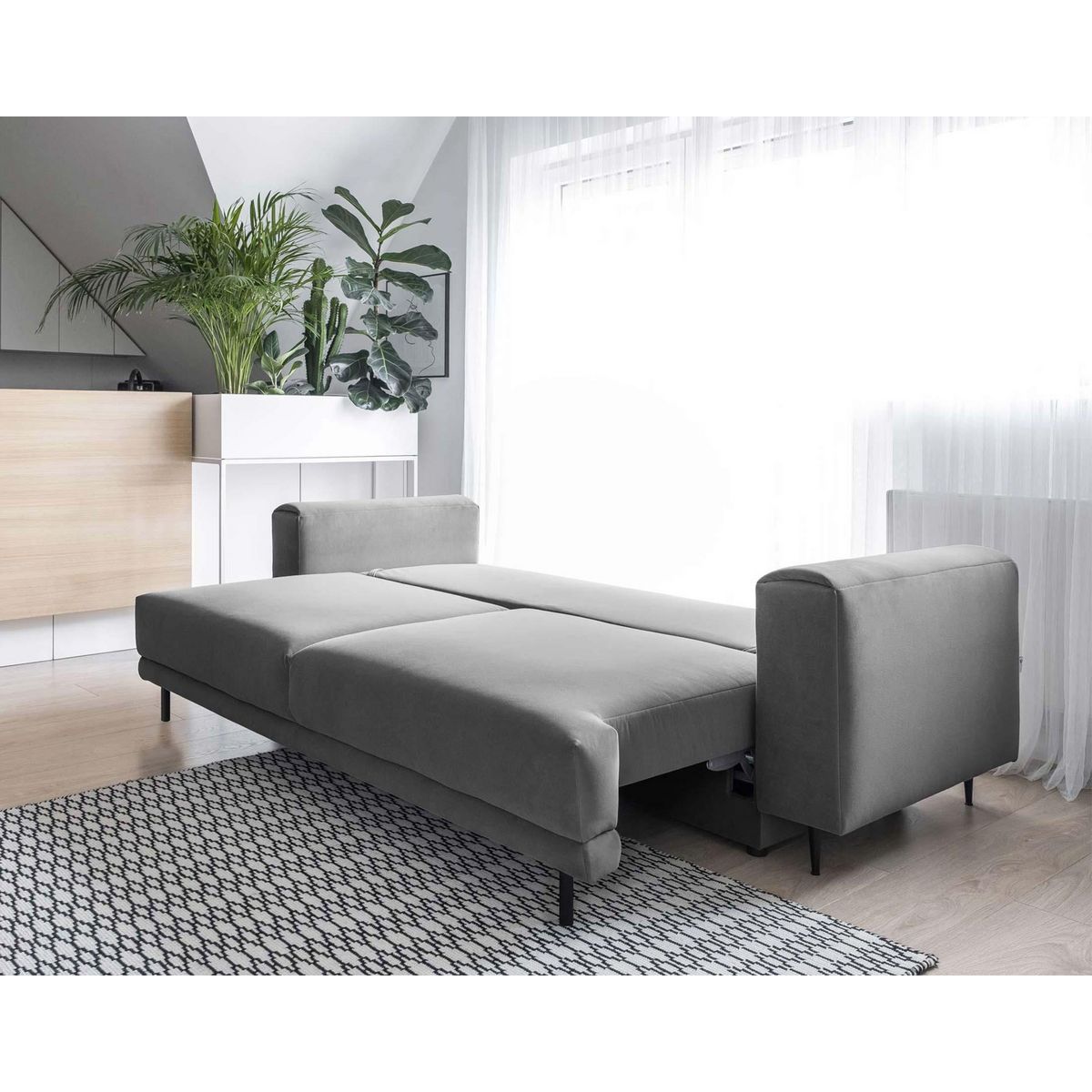 BEST MOBILIER Bucay - canapé 3 places - convertible avec coffre - en velours