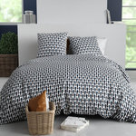 ATELIER DU COTON Housse de couette 240x220 GEO + 2 taies coton 57 fils