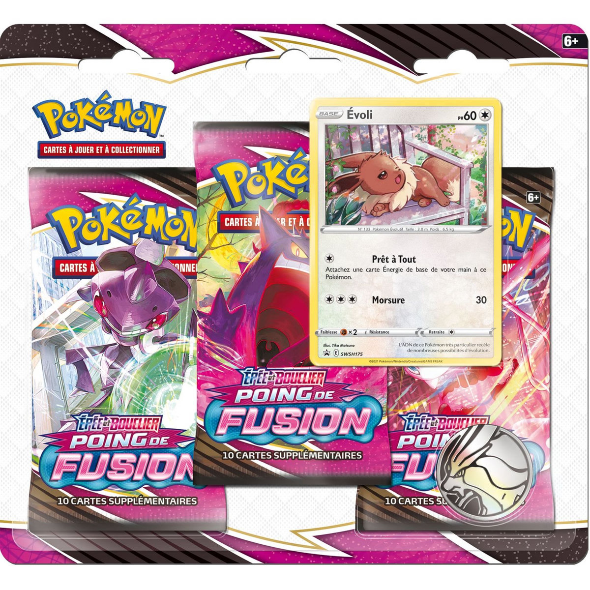 POKEMON Pack 3 boosters Pokémon Epée et Bouclier FUSION