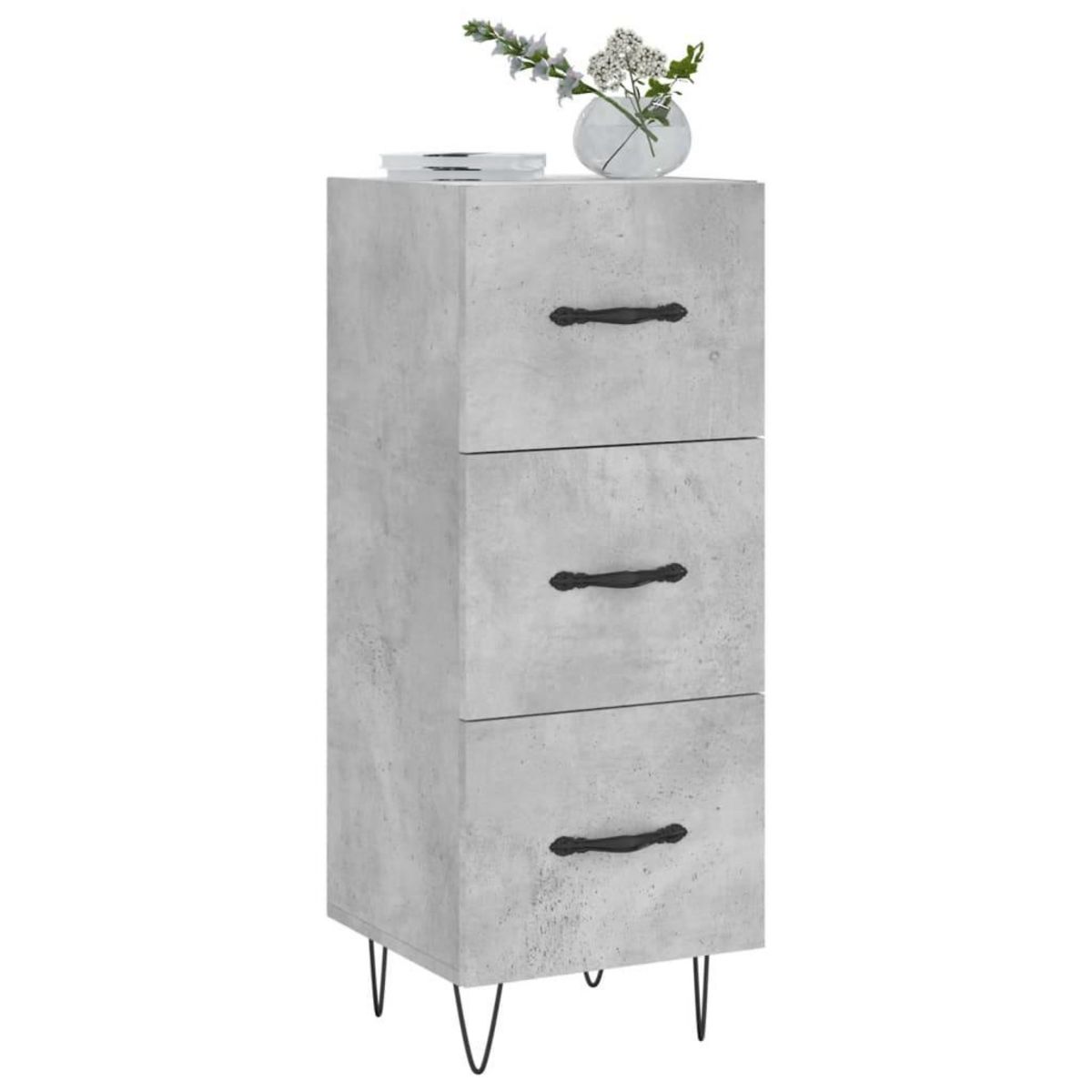 VIDAXL Buffet Gris beton 34,5x34x90 cm Bois d'ingenierie