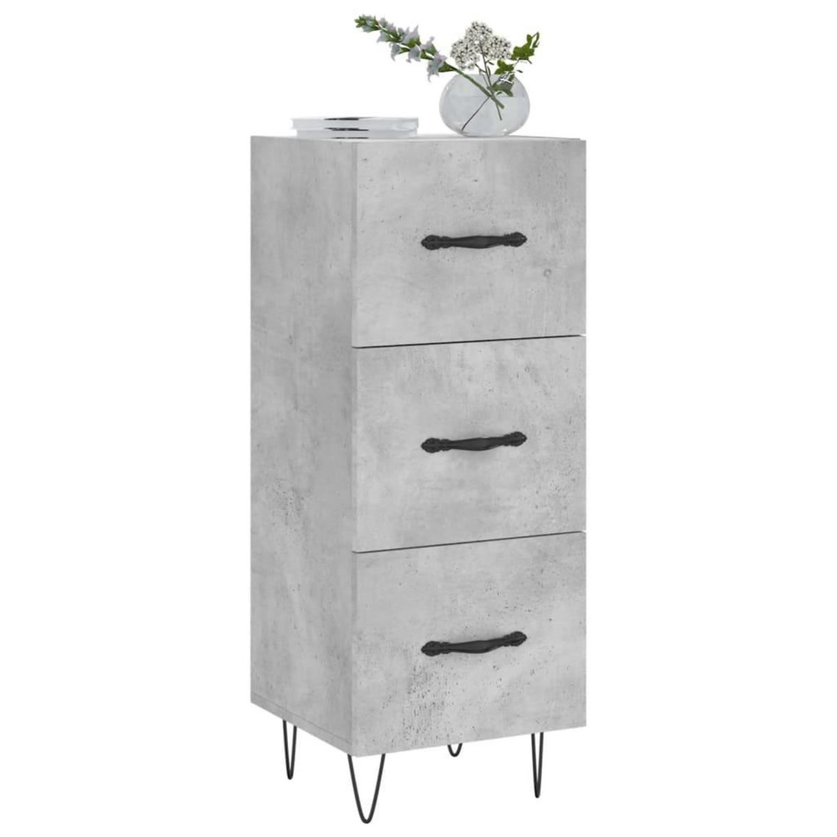 VIDAXL Buffet Gris beton 34,5x34x90 cm Bois d'ingenierie