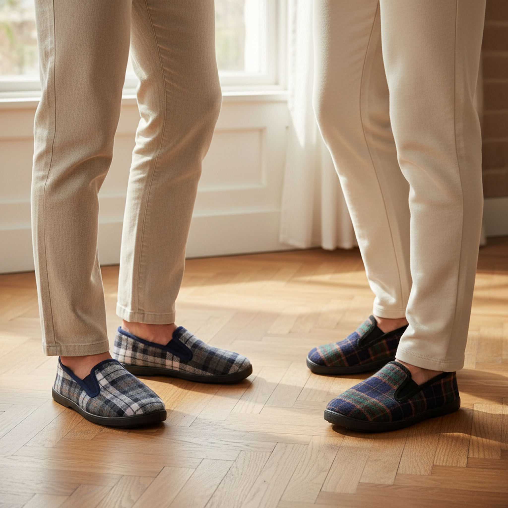 Voir la diapositive 2 : OZABI Ozabi pantoufles charentaises homme pack de 2 paires semelle antidérapante