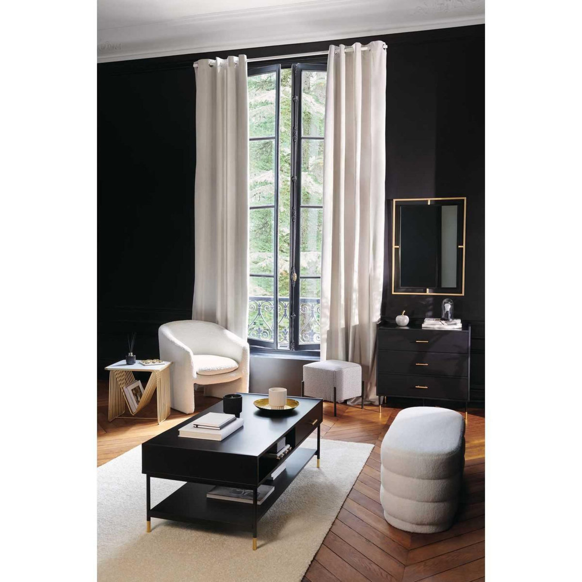 ATMOSPHERA Banc 2 places en bouclette - Blanc