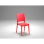 MARKET24 Chaise de jardin FLORA ARETA - Lot de 4 - Rouge - 52 x 46 x H 86 cm - Plastique Résine