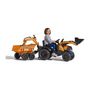 Voir la diapositive 2 : FALK FALK - 997W - Tractopelle a pedales Case IH Construction avec excavatrice et selle pivotante + remorque double essieux basculant