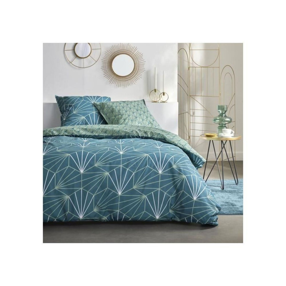 Today Parure de couette - TODAY - Sunshine 0.13 - 200x200cm - 2 personnes - Imprimée - Coton 57 fils