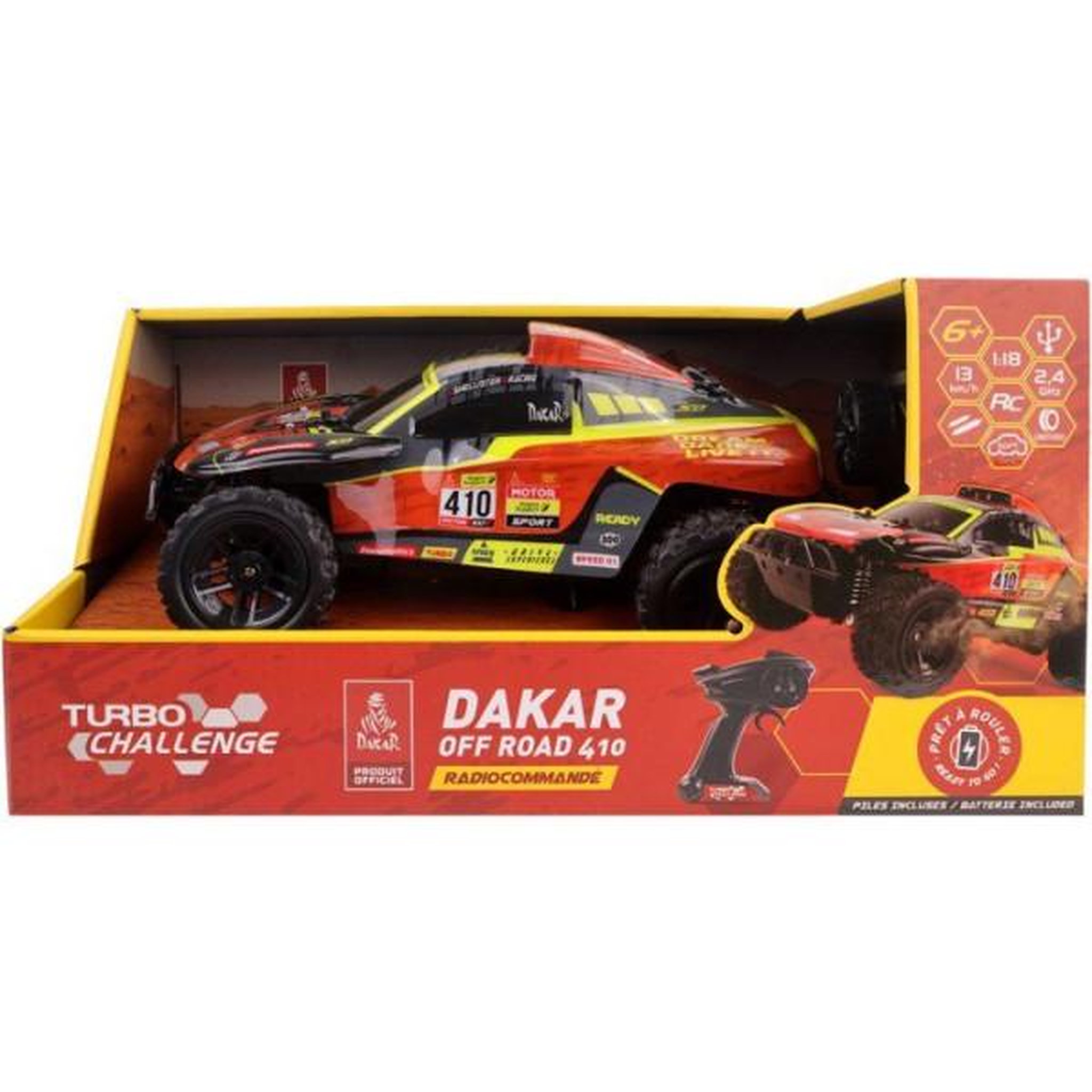 Voir la diapositive 3 : TURBO CHALLENGE Voiture radiocommandée Turbo Challenge Off Road Dakar 28 cm